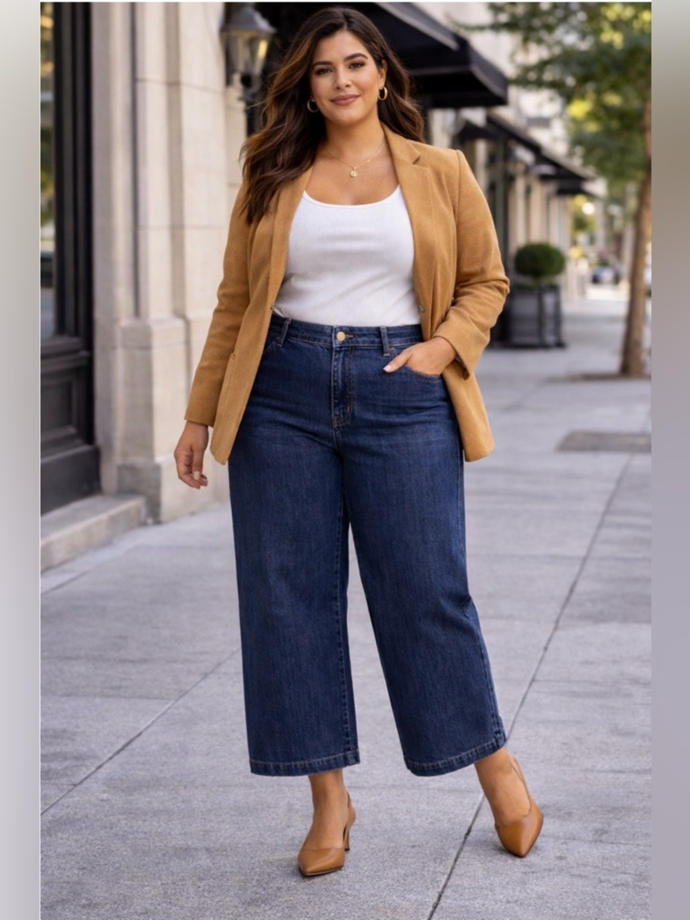 Boden Wide Leg‎ Trouser Style Jeans NWT Dark Wash High Rise Denim W34R